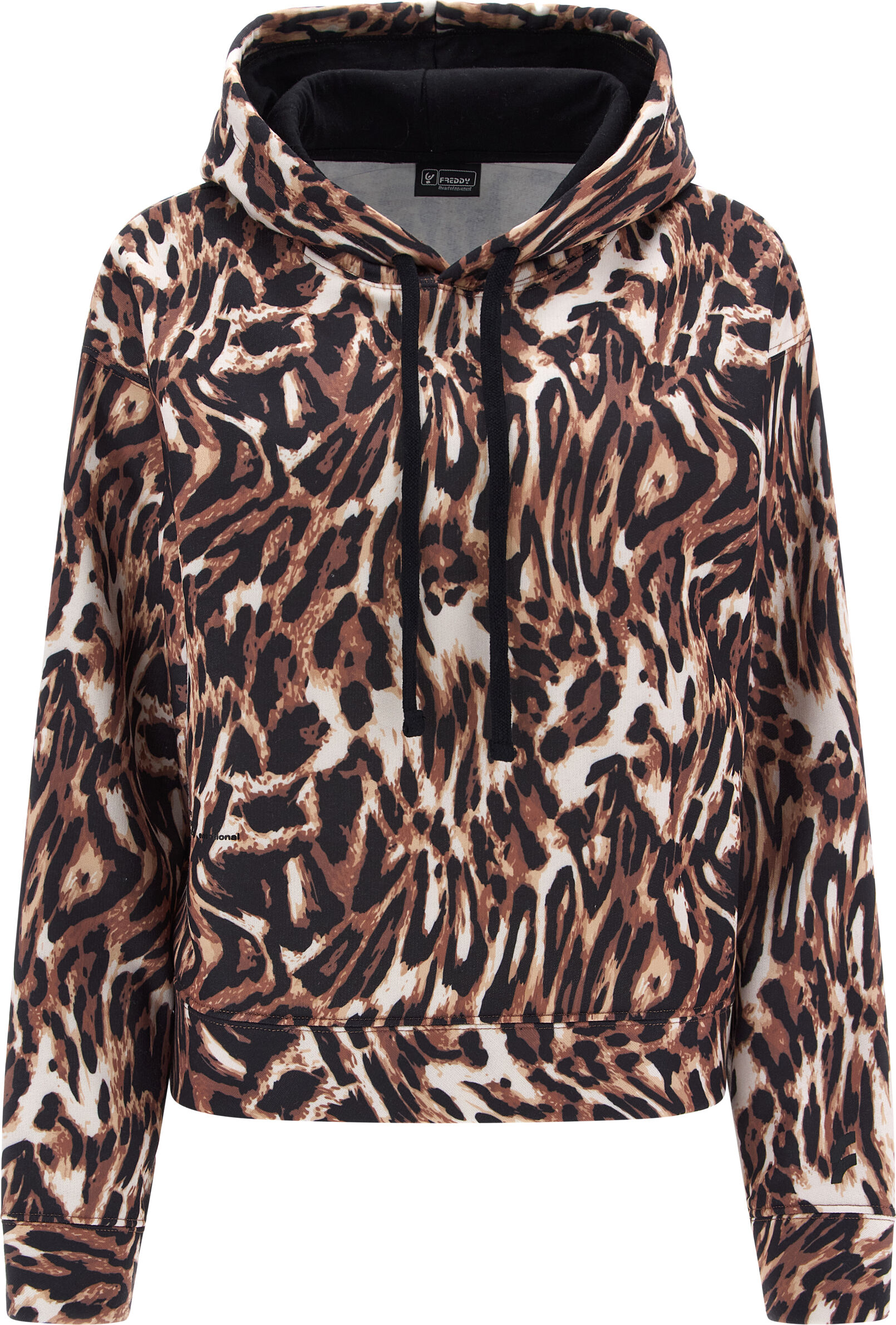 Freddy Felpa stampa macro animalier comfort fit con cappuccio Animalier Donna Extra Large