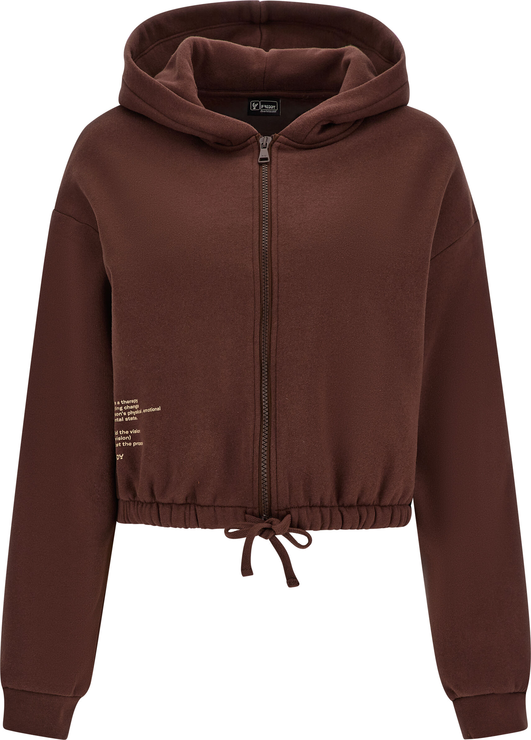 Freddy Felpa cappuccio corta con coulisse in vita e chiusura zip Rocky Road Donna Small