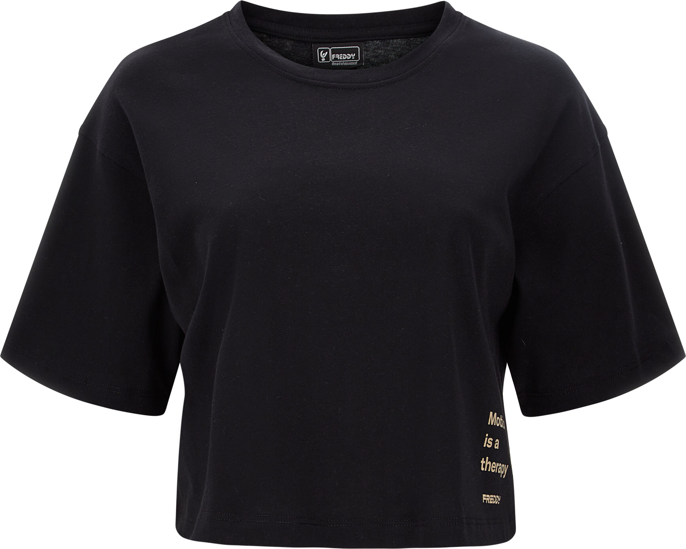 Freddy T-shirt corta comfort fit con stampa sul fianco Nero Donna Extra Small