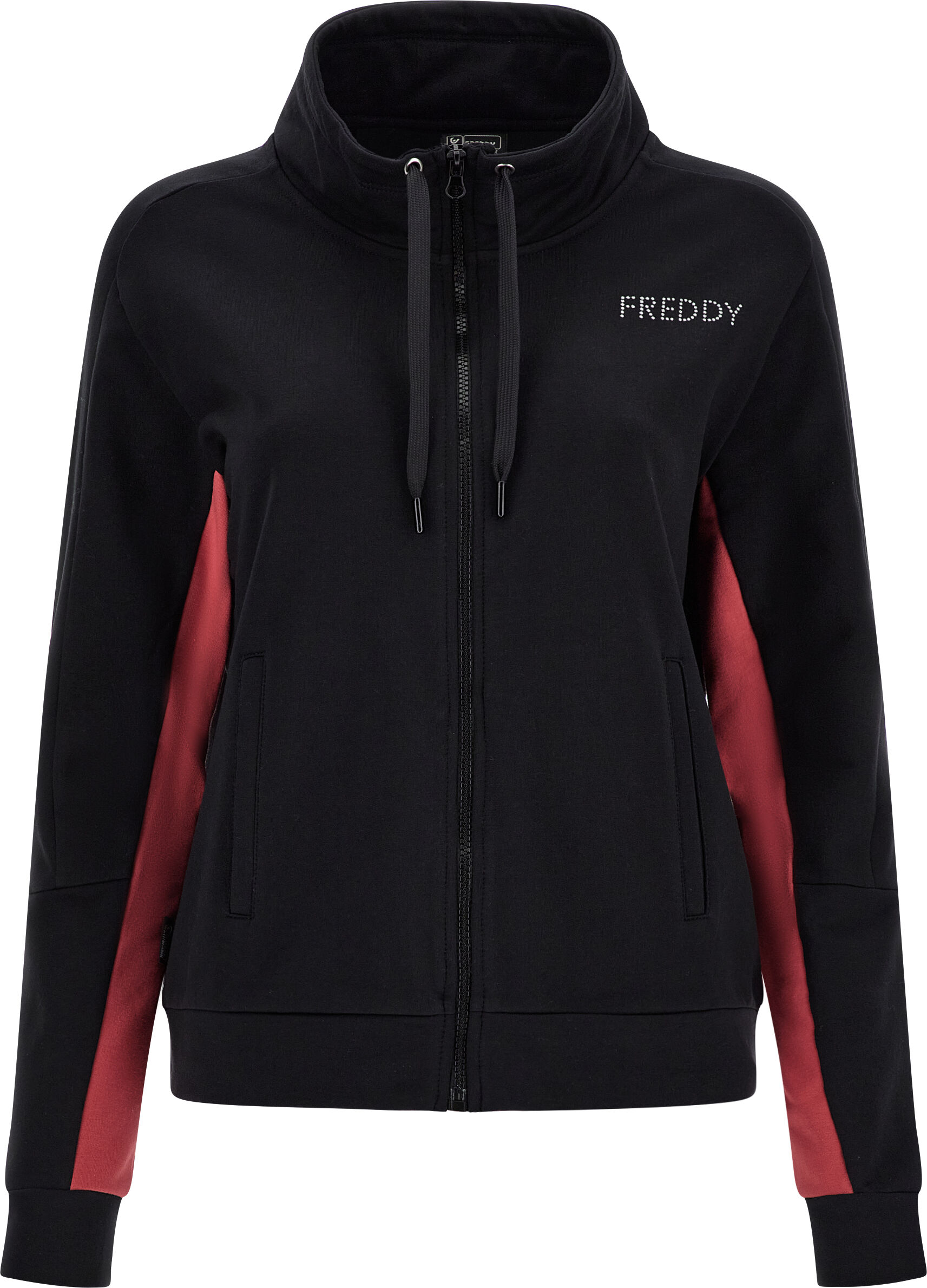 Freddy Felpa zip e collo alto con interno manica in contrasto Black-Slate Rose Donna Small