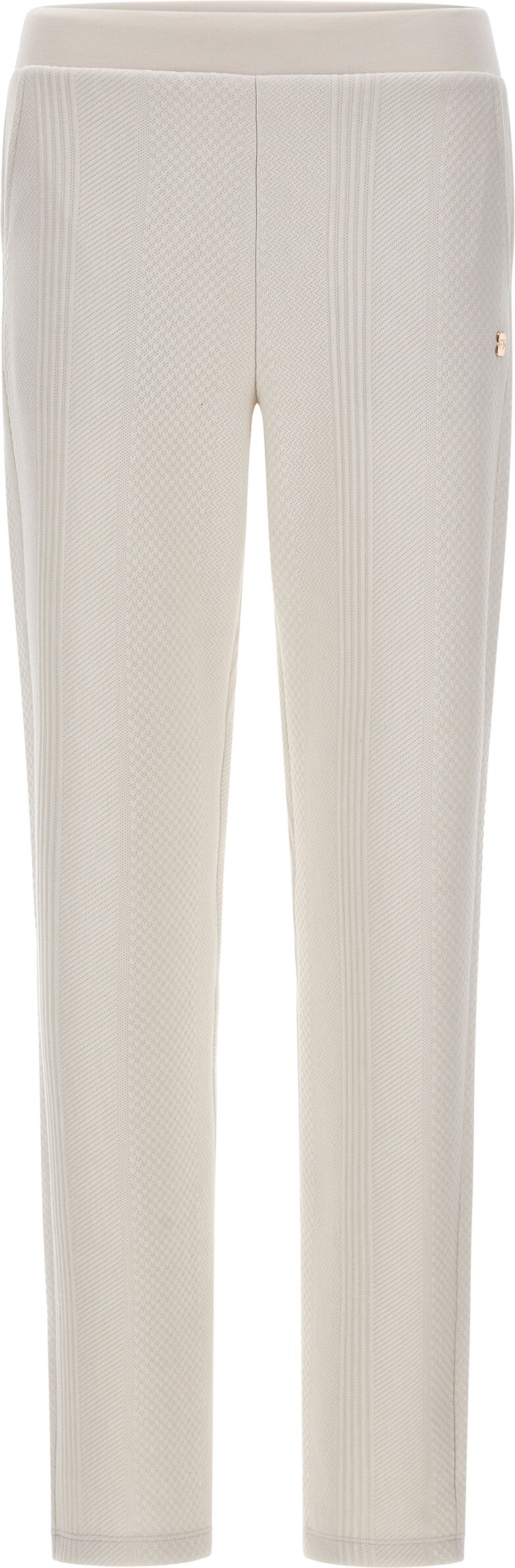 Freddy Pantaloni in felpa bonded effetto lana a trecce White Sand Donna Extra Large