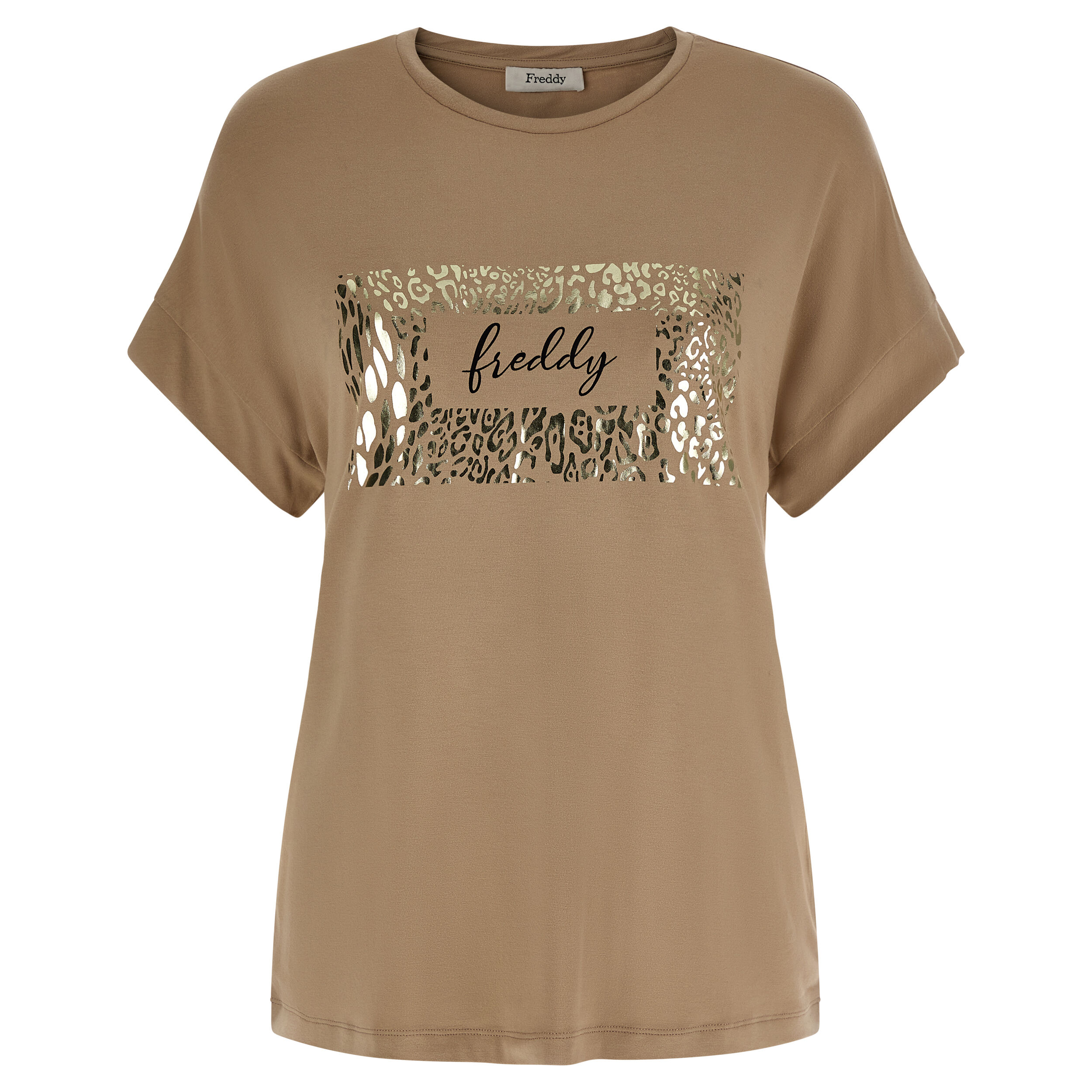 Freddy T-shirt in jersey viscosa con grafica lucida in tono colore Tuffet Donna Extra Large