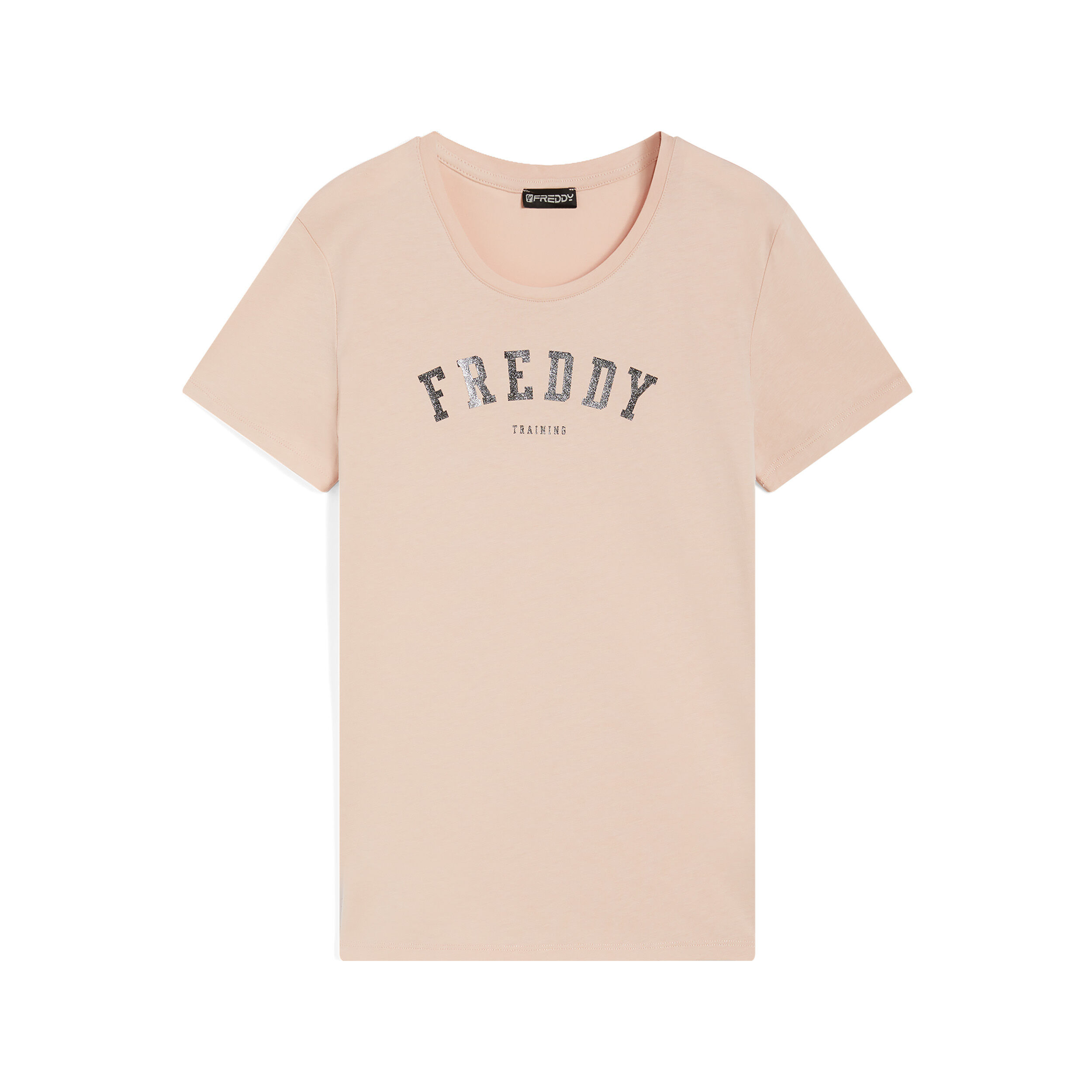 Freddy T-shirt girocollo in jersey con stampa college glitter Smoke Rose Donna Extra Small