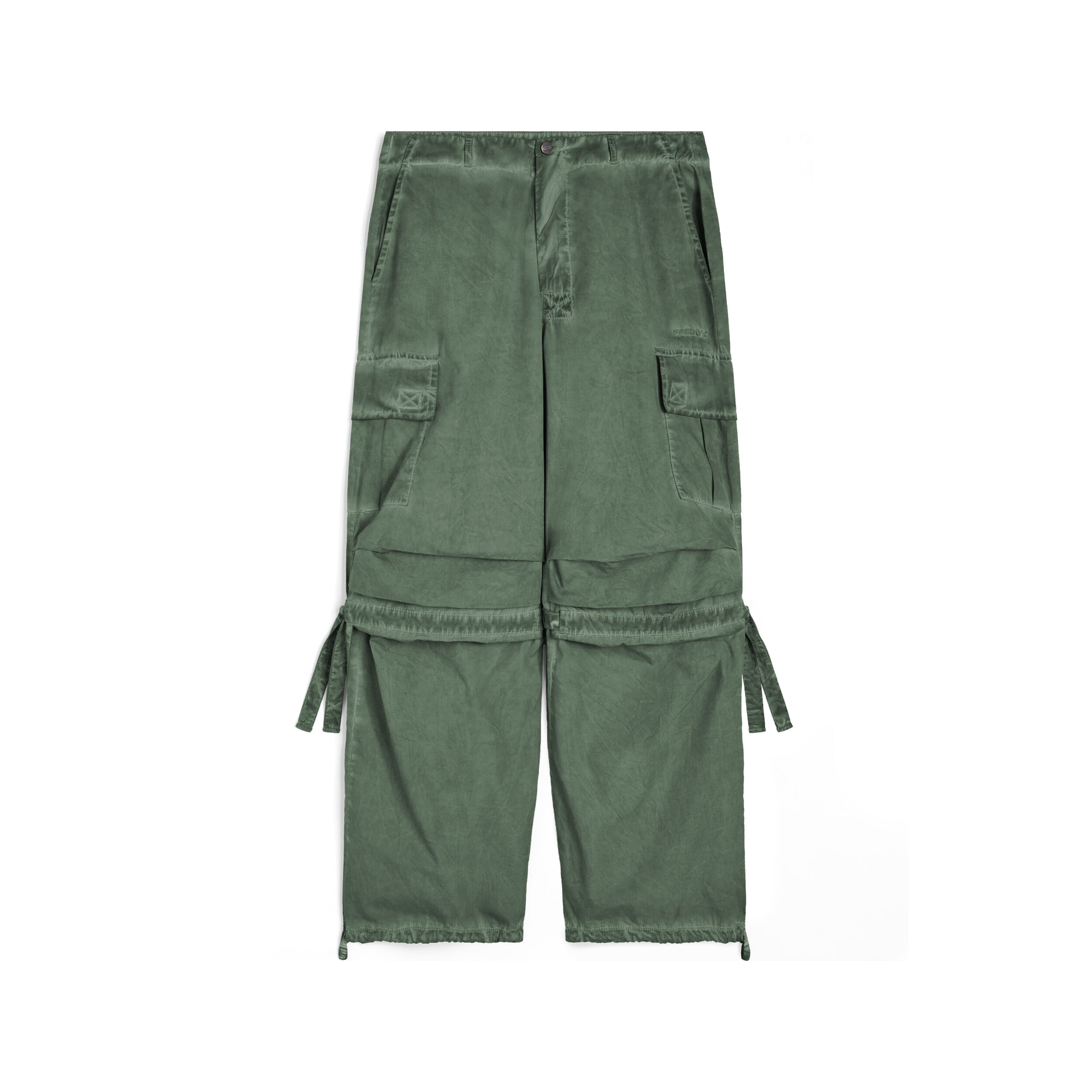 Freddy Pantaloni cargo da donna in tessuto popeline effetto used Hedge Green Cold Dyed Donna Xxs