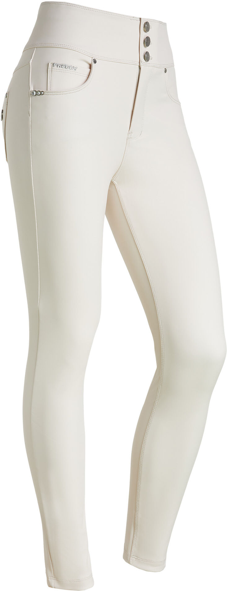 Freddy Pantaloni N.O.W.® skinny vita alta in similpelle ecologica White Sand Donna Large