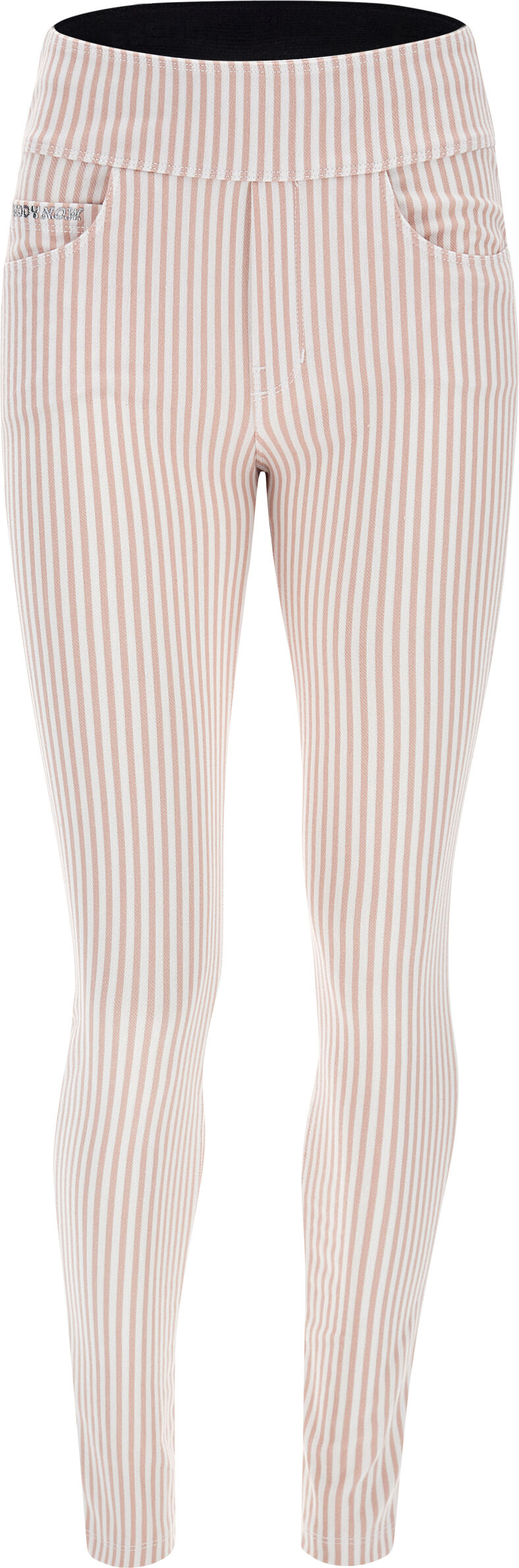 Freddy Pantalone N.O.W.® vita risvoltabile in jersey drill a righe pastello Rose Cloud-White Stripes Donna Extra Small