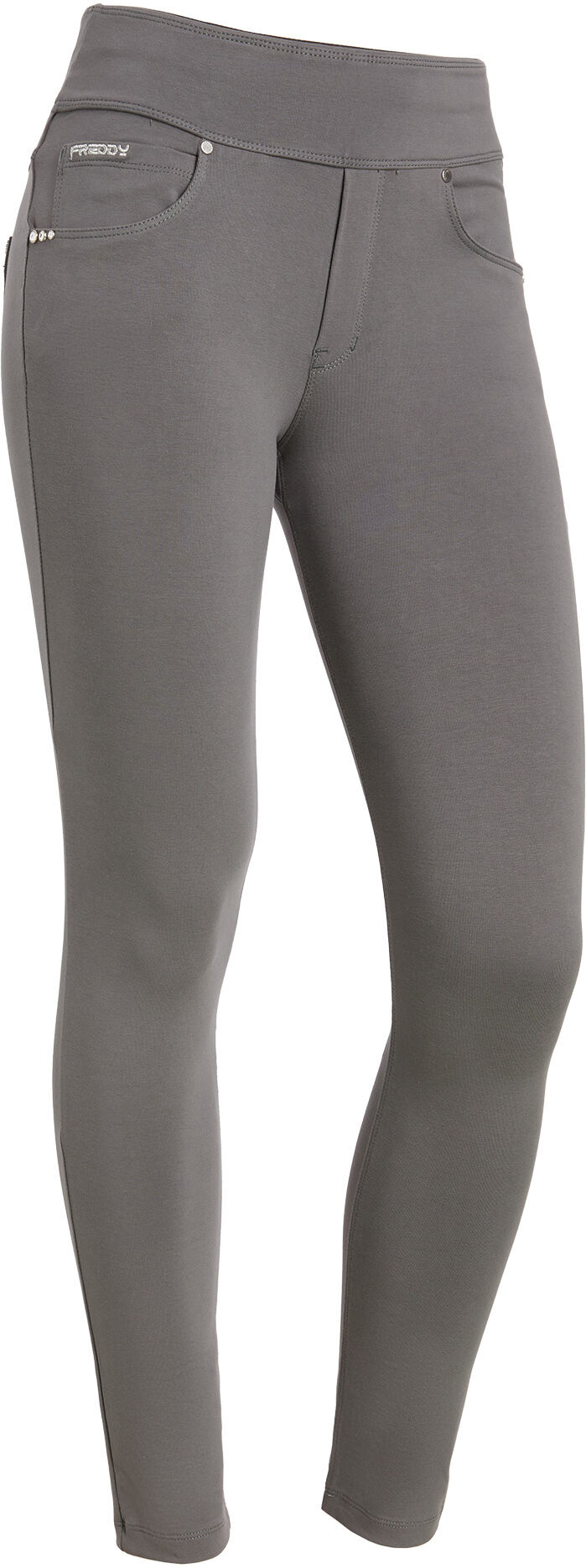 Freddy Pantaloni N.O.W.® skinny vita media risvoltabile in jersey Grigio Fumo Donna Extra Small