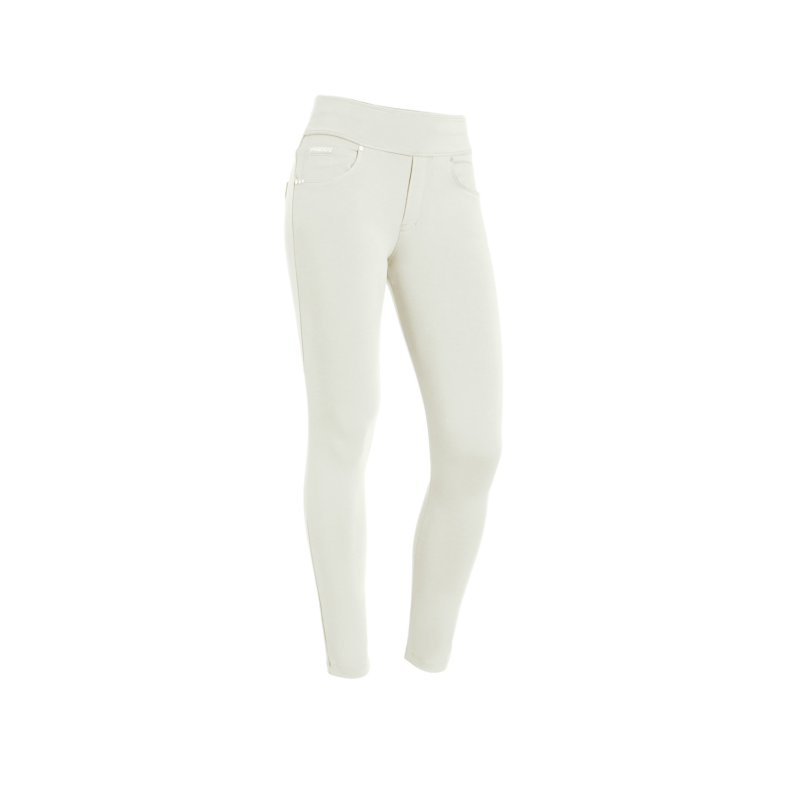 Freddy Pantaloni N.O.W.® skinny vita media risvoltabile in jersey Lily White Donna Small