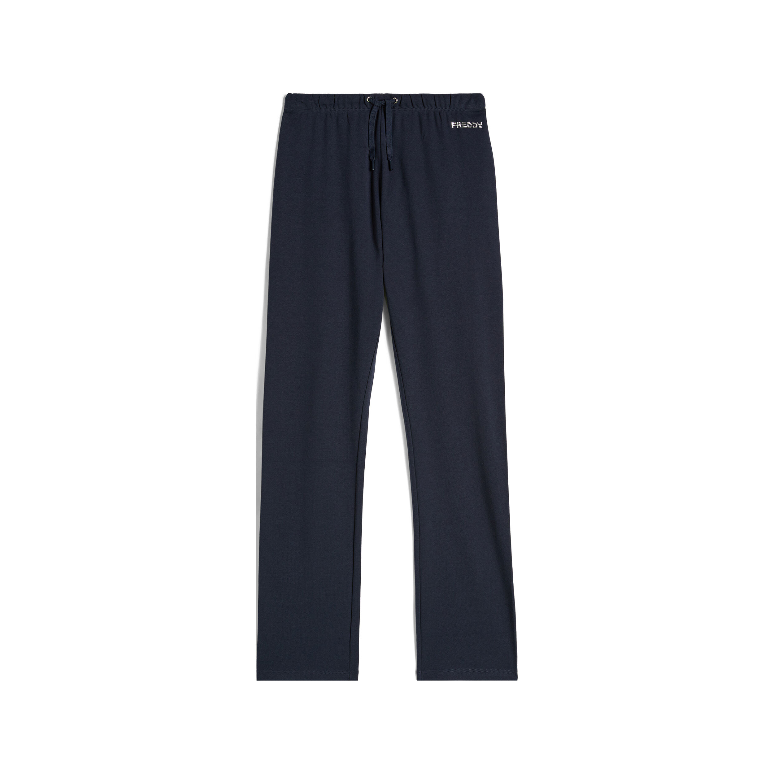 Freddy Pantaloni in cotone regular fit vita alta con coulisse Blu Navy Donna Large