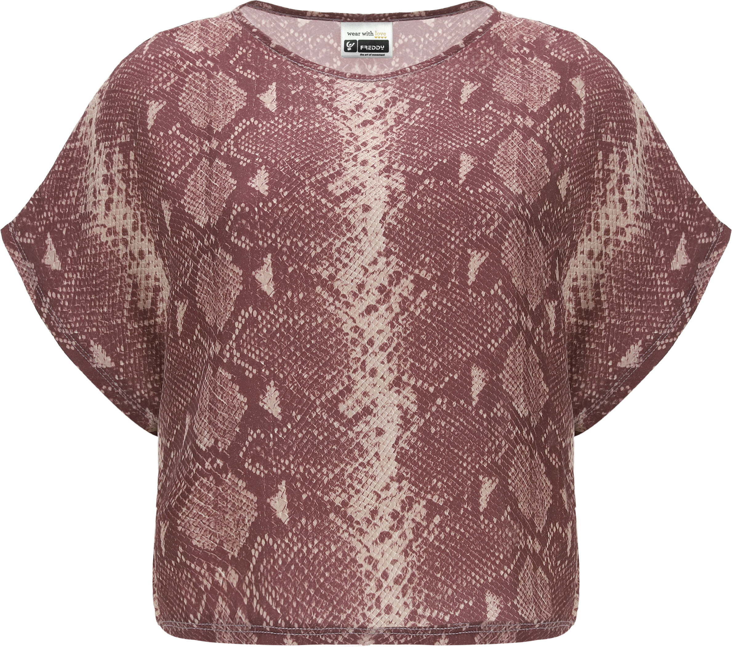 Freddy Maglia ampia con maniche ad aletta stampa reptile Multicolore Pitonato Donna Extra Small