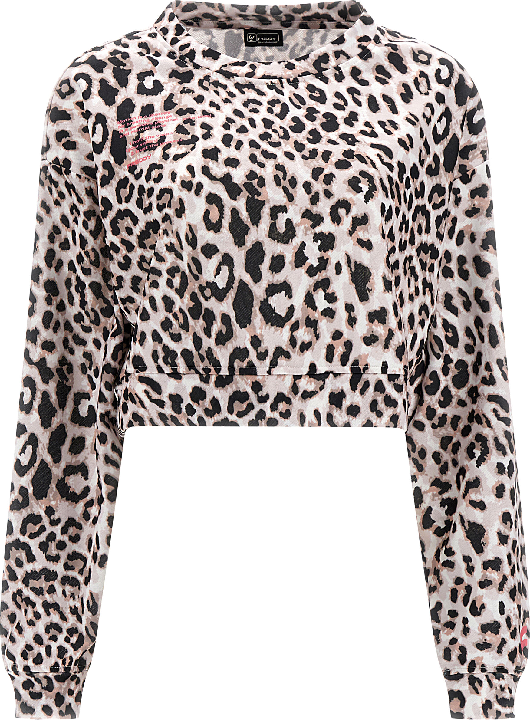 Freddy Felpa comfort cropped leggera con stampa leopardata all over Animalier Donna Large