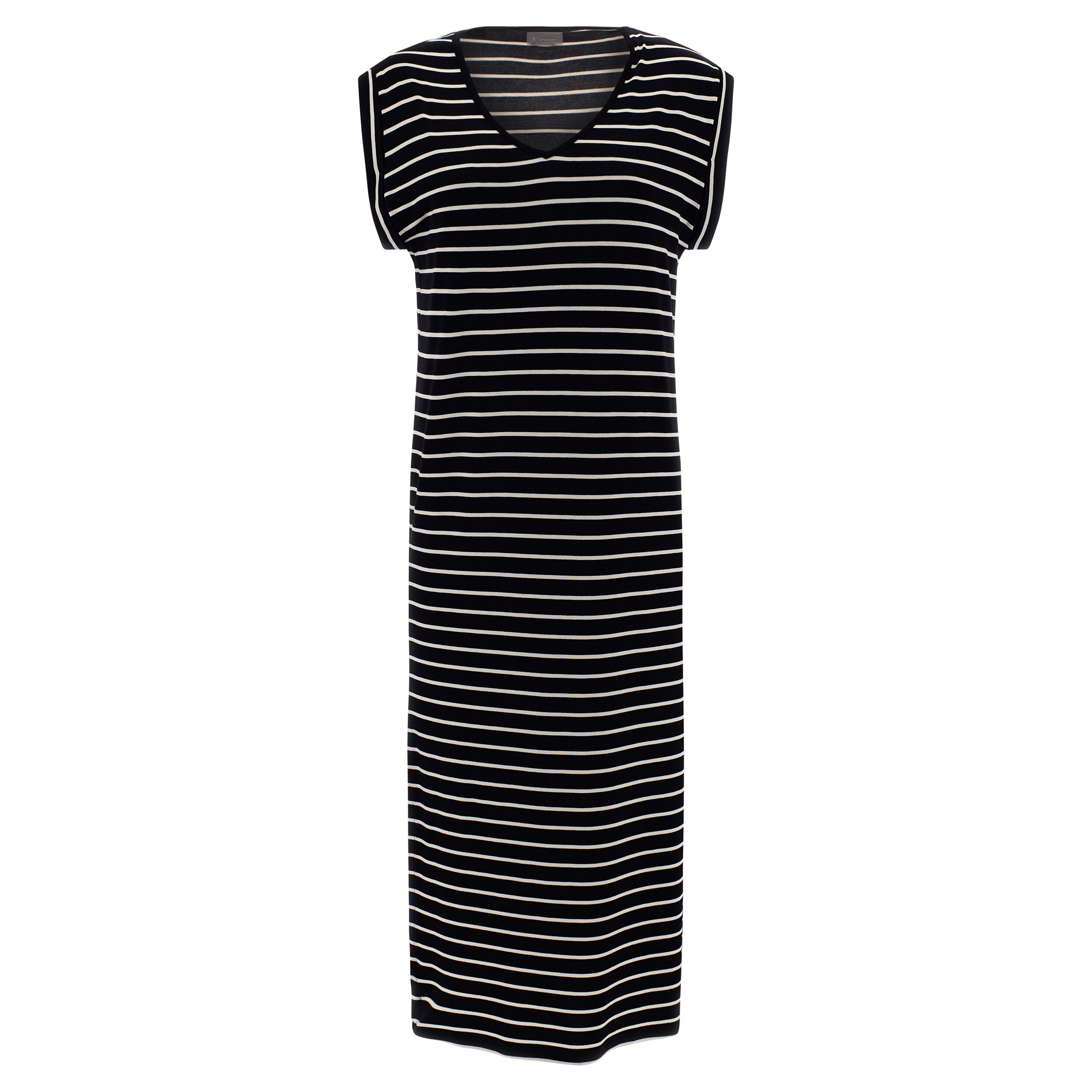 Freddy Abito comfort fit a righe con scollo a V e maniche ad aletta Black-Stripes Jet Stream Donna Extra Large