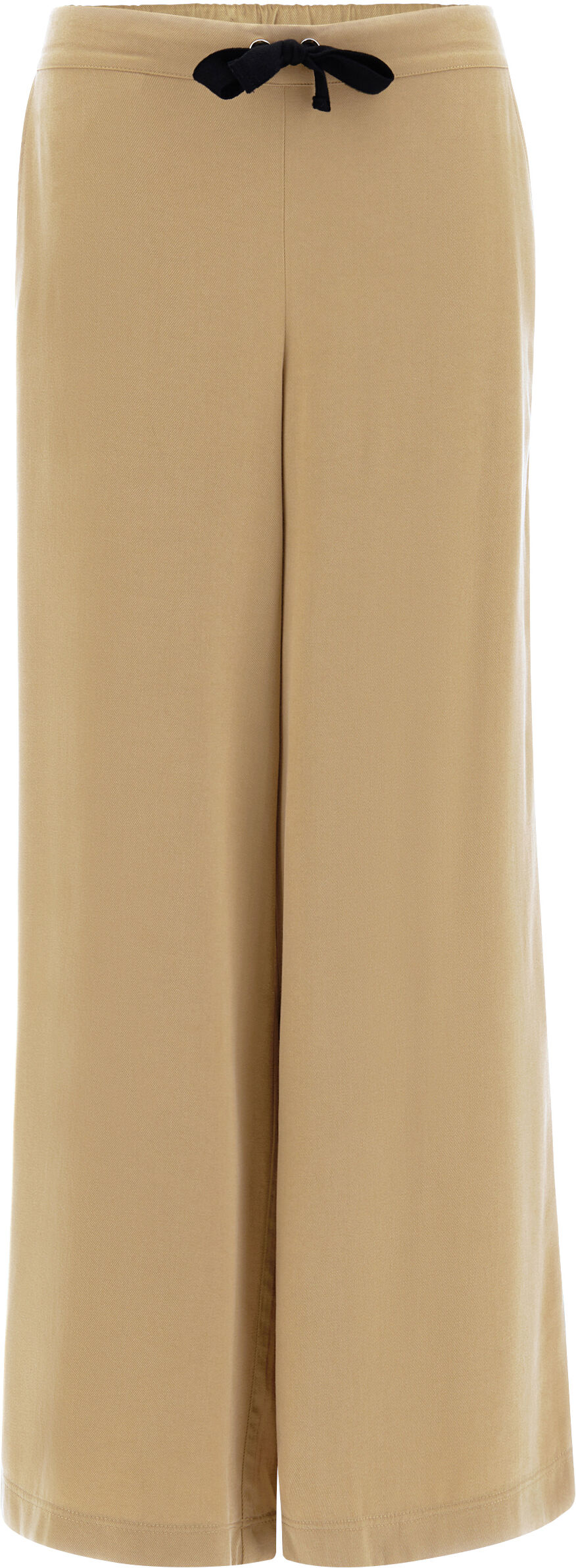 Freddy Pantaloni palazzo in lino viscosa coulisse e piping laterale Beige Donna Extra Large