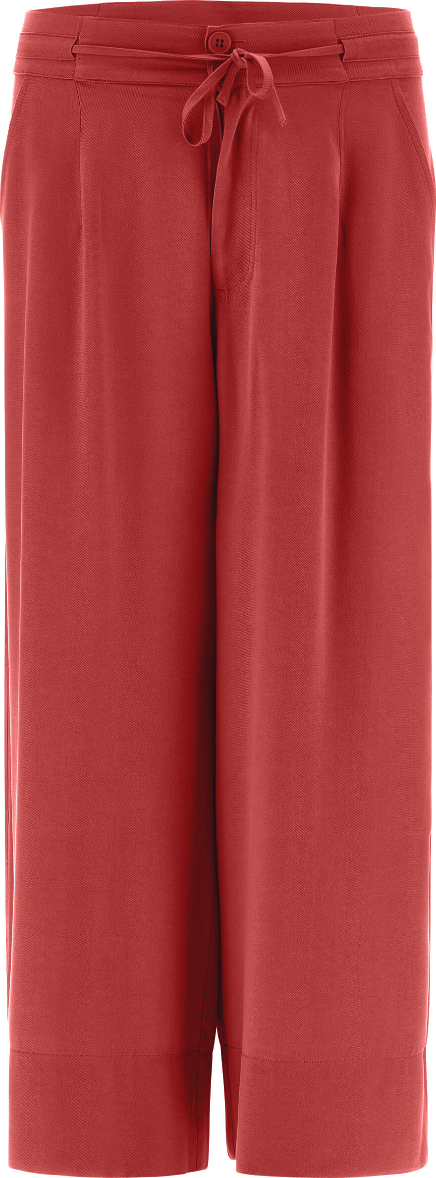 Freddy Pantaloni cropped gamba ampia in lino viscosa Tandori Red Donna Large