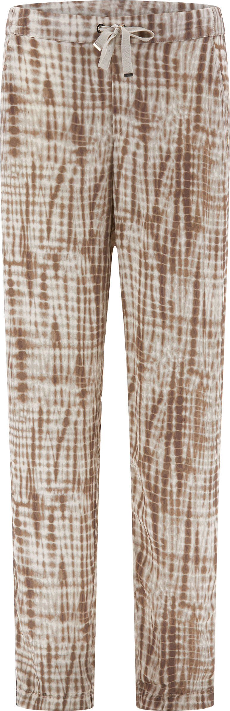 Freddy Pantaloni in satin di viscosa a fantasia all over Tie Dye Beige Donna Small