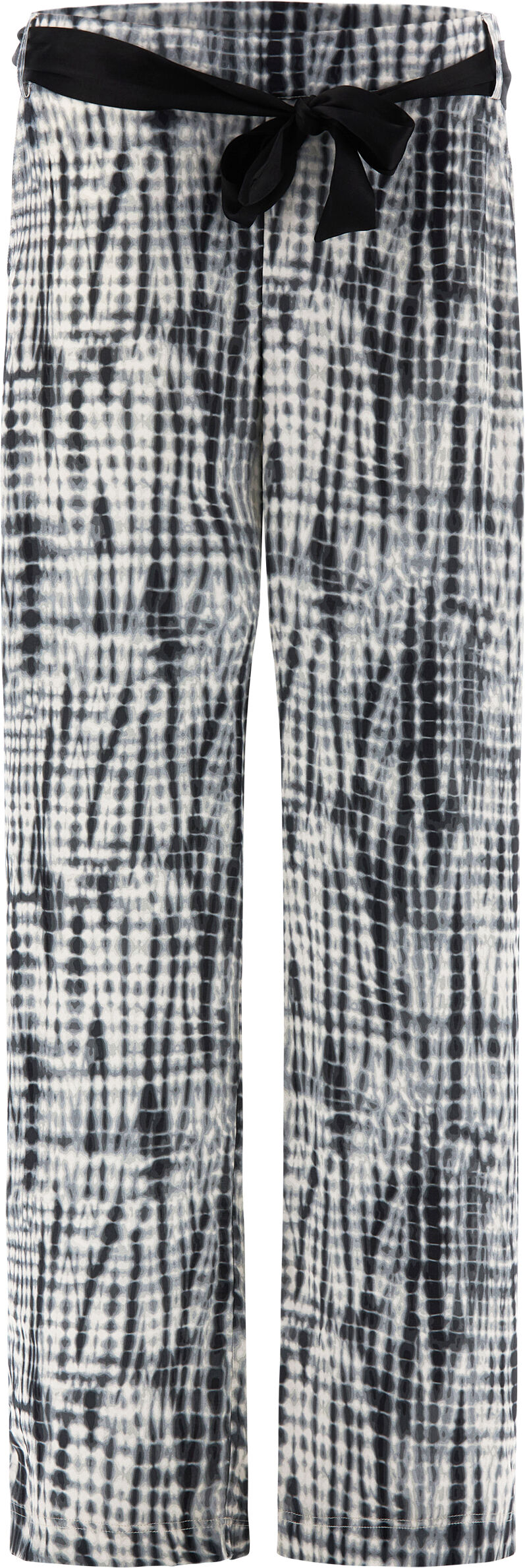 Freddy Pantaloni in satin di viscosa a fantasia con cintura abbinata Tie Dye Black Donna Small