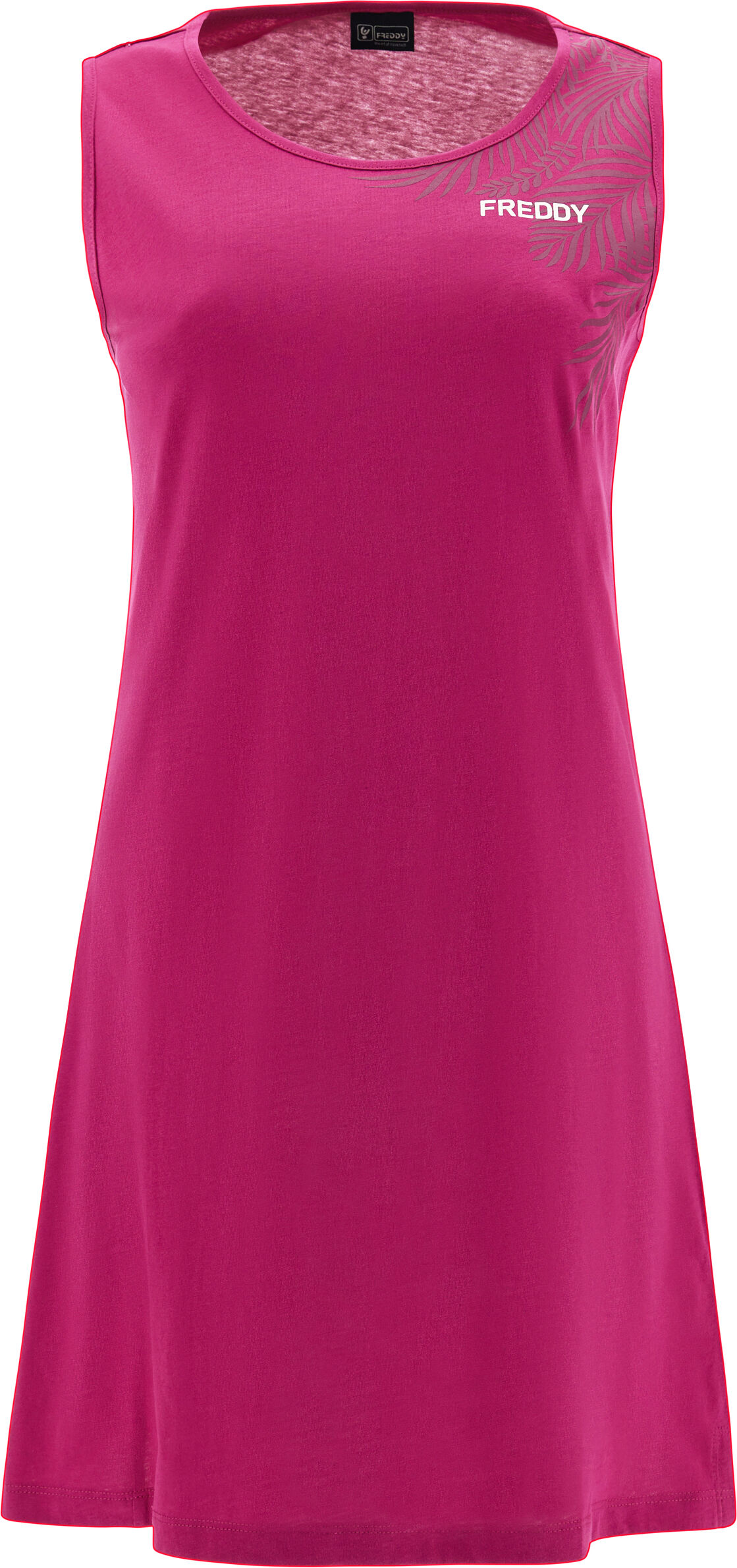 Freddy Abito smanicato in jersey con stampa foliage in tono Festival Fuchsia Donna Small