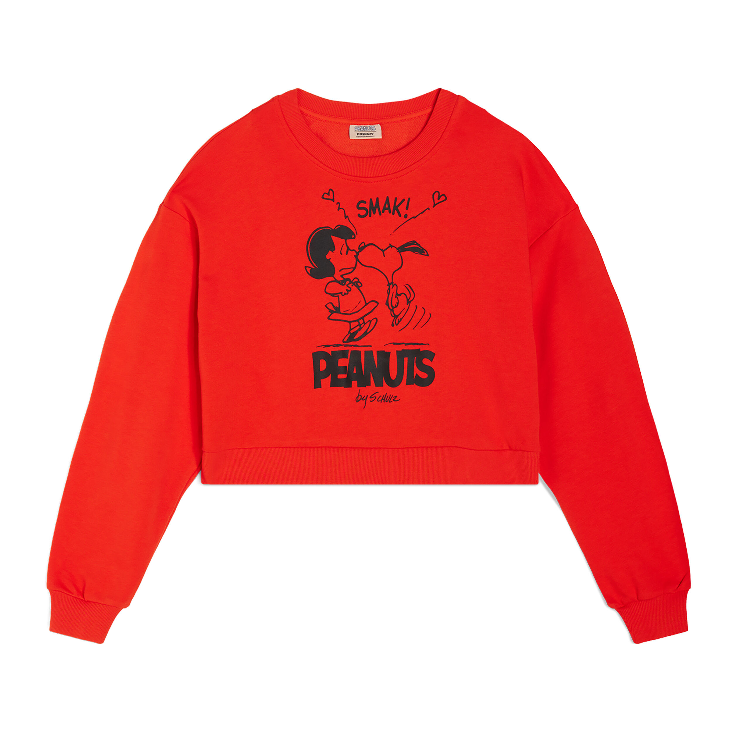 Freddy Felpa girocollo corta e comfort fit con grafica Peanuts Grenadine Donna Large