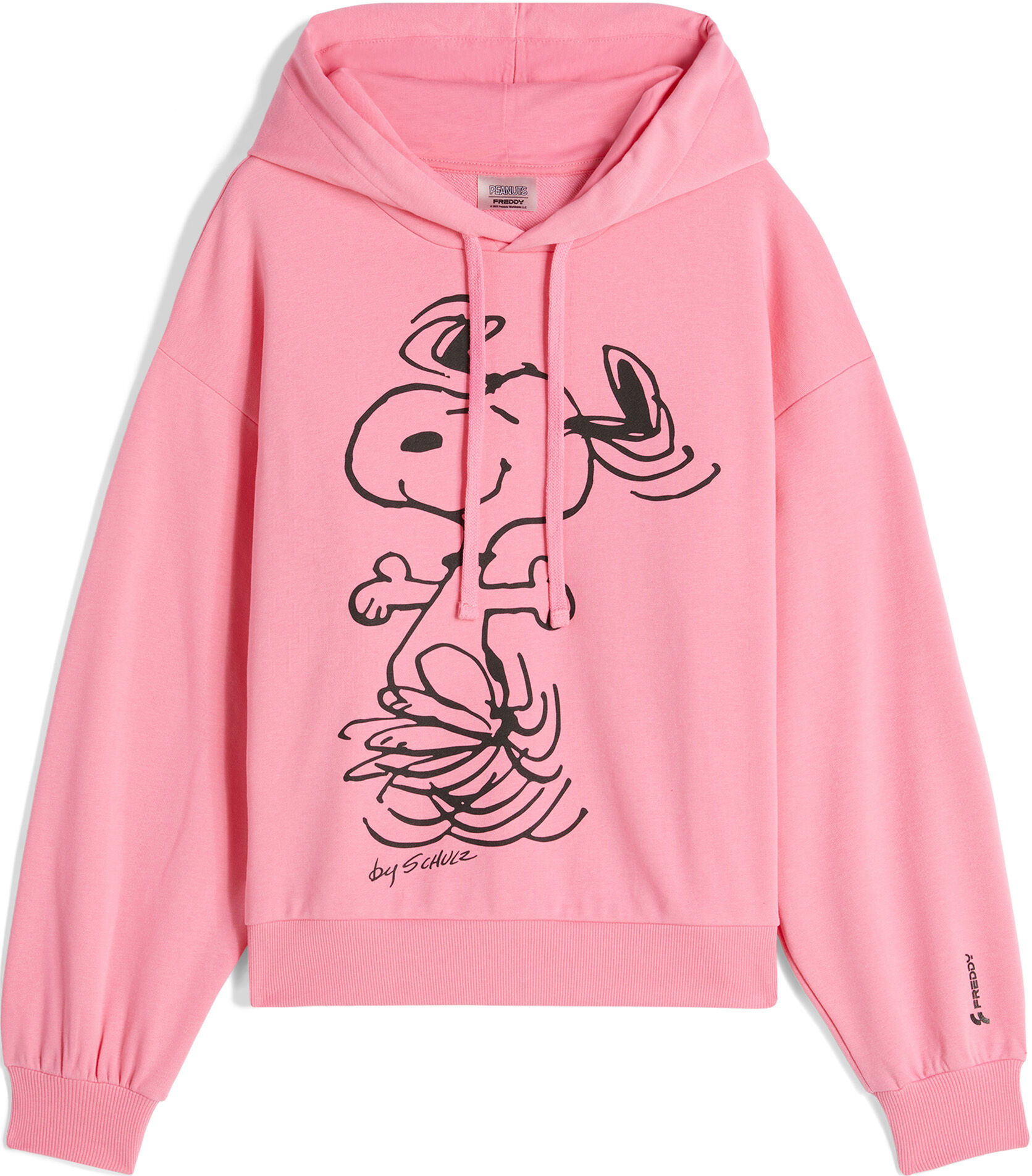 Freddy Felpa donna oversize con cappuccio e grafica Snoopy Pink Carnation Donna Extra Large