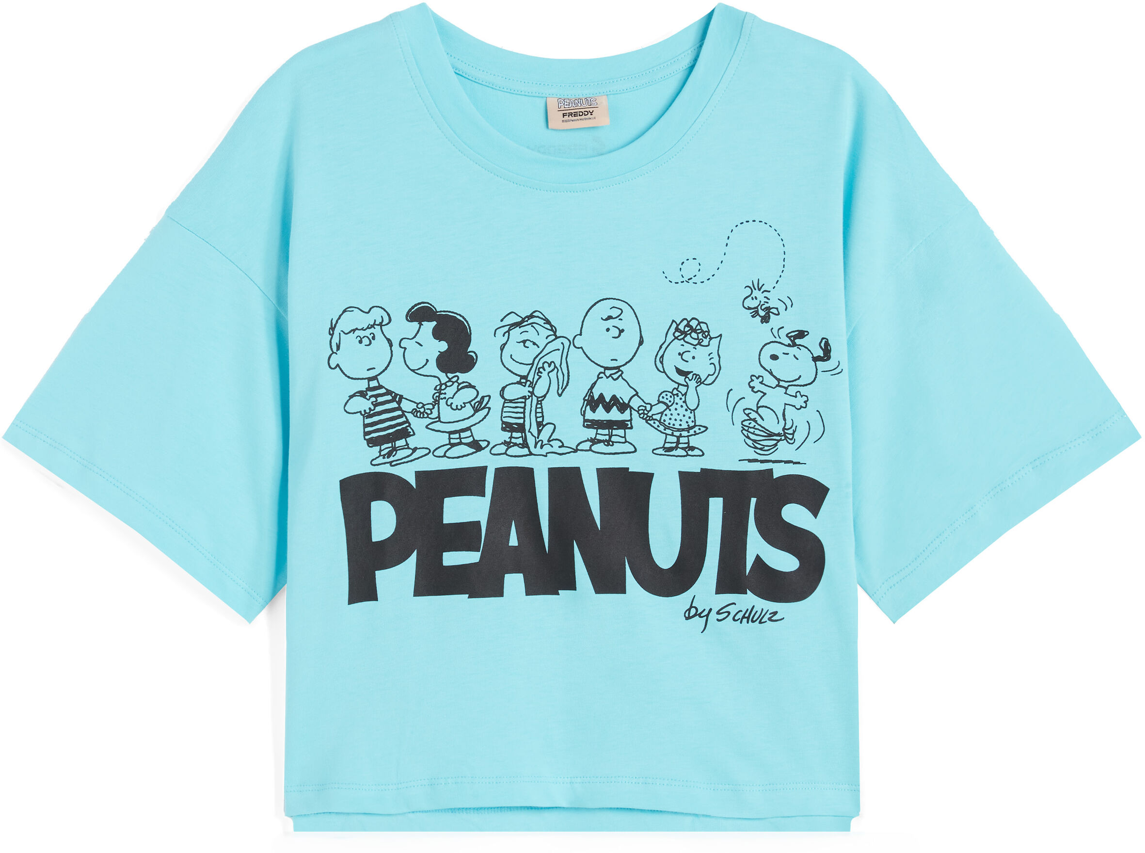 Freddy T-shirt donna corta in jersey con grafica Peanuts Blue Radiance Donna Large