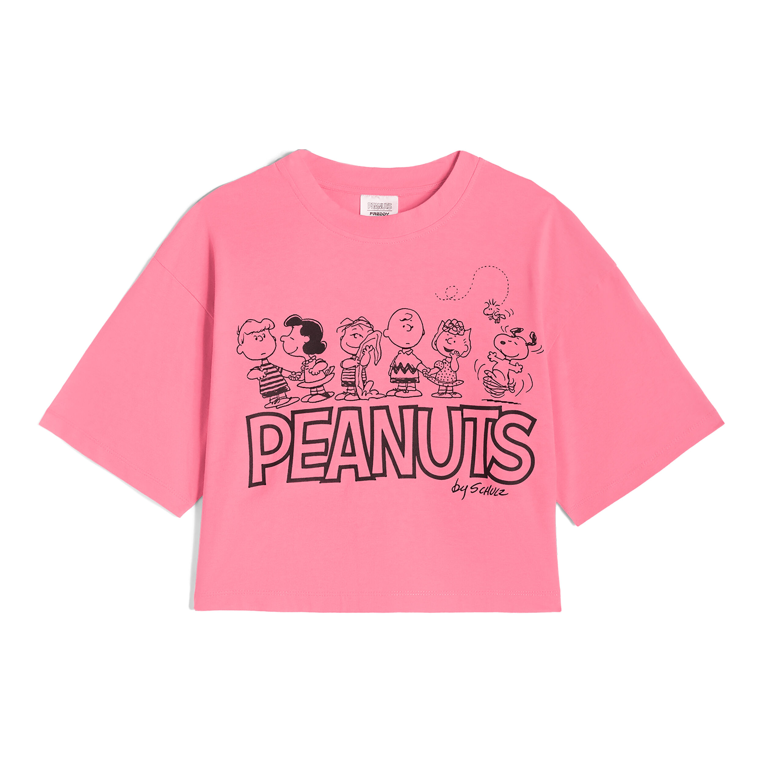 Freddy T-shirt donna corta in jersey con grafica Peanuts Pink Carnation Donna Extra Large