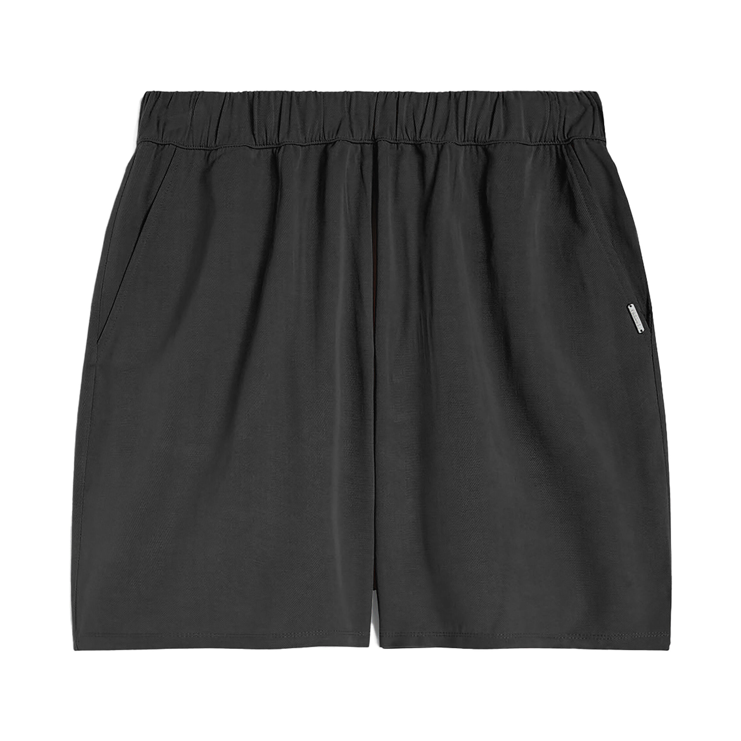 Freddy Pantaloni short da donna in lino viscosa con gamba ampia Nero Donna Extra Small