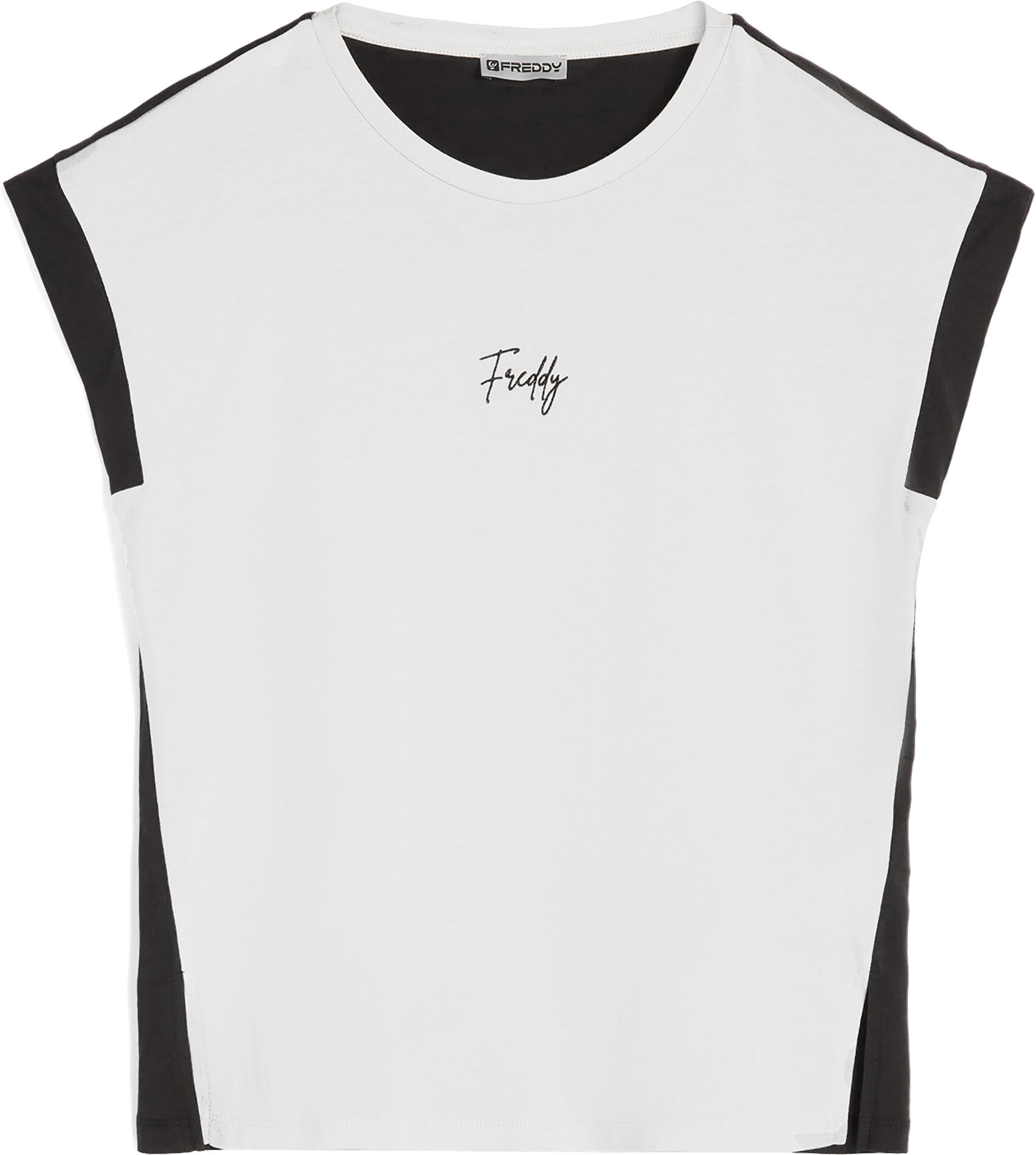 Freddy T-shirt da donna senza maniche in jersey modal bicolore Jet Stream-Stripes Black Donna Extra Small