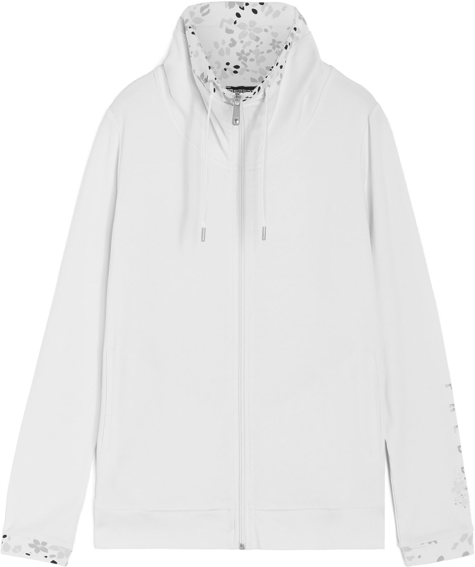 Freddy Felpa leggera con zip e collo alto con interno grafica floreale Bianco Donna Extra Small