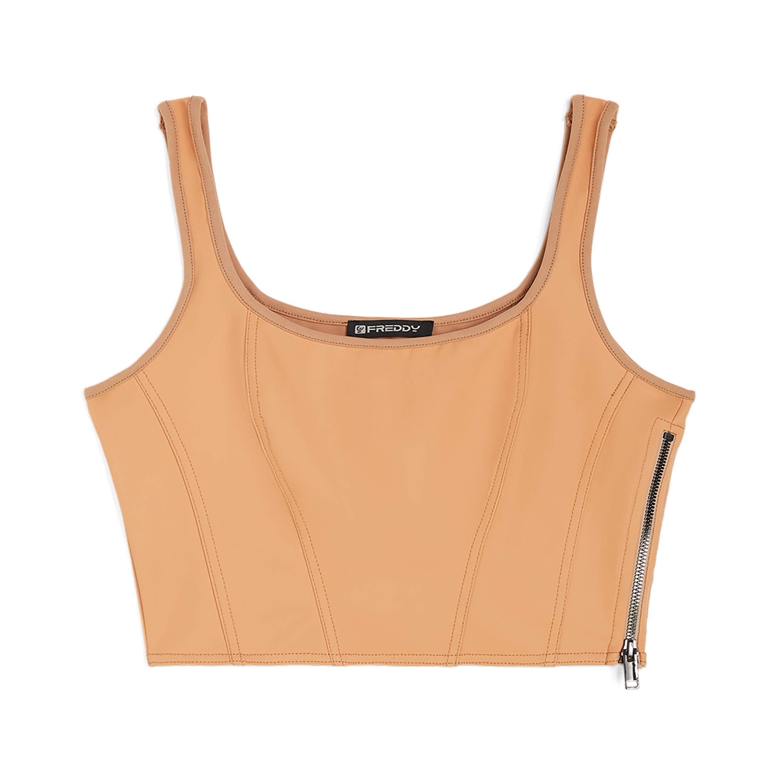 Freddy Top corto stile bustier in similpelle Macaroon Donna Large