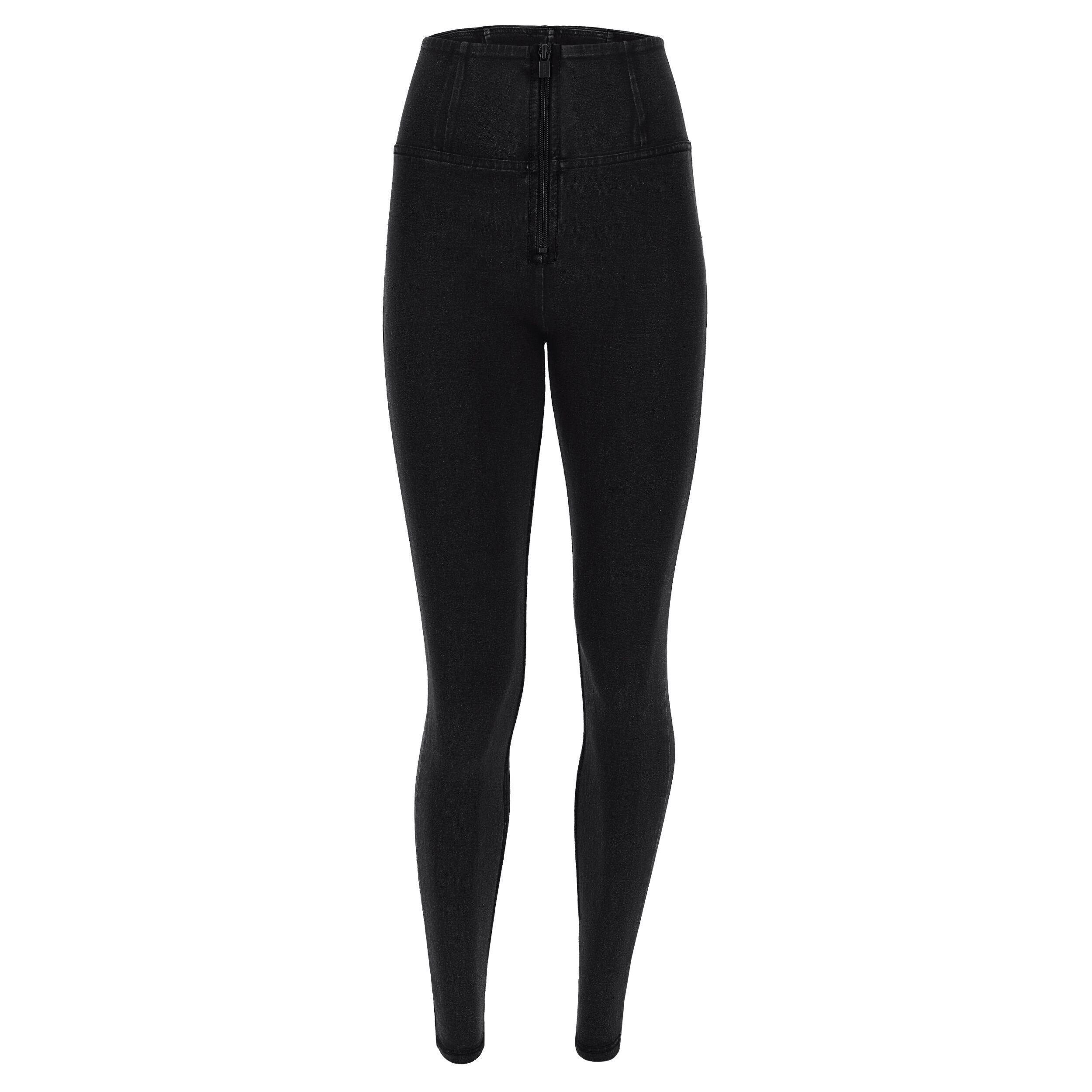Freddy Jeggings push up WR.UP® superskinny vita alta con zip Jeans Nero-Cuciture In Tono Donna Extra Large
