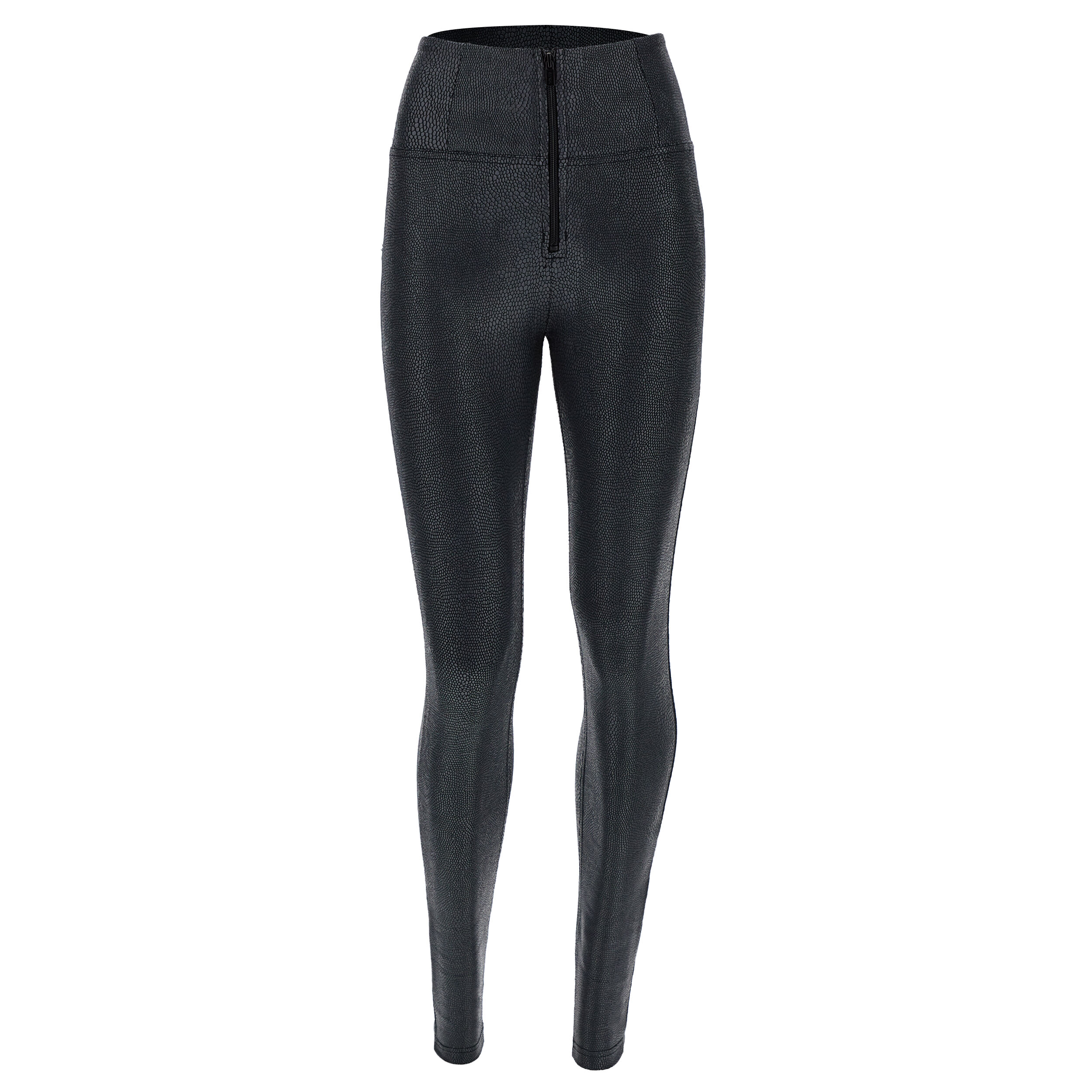 Freddy Pantaloni WR.UP® superskinny vita alta similpelle reptile Nero Donna Extra Small