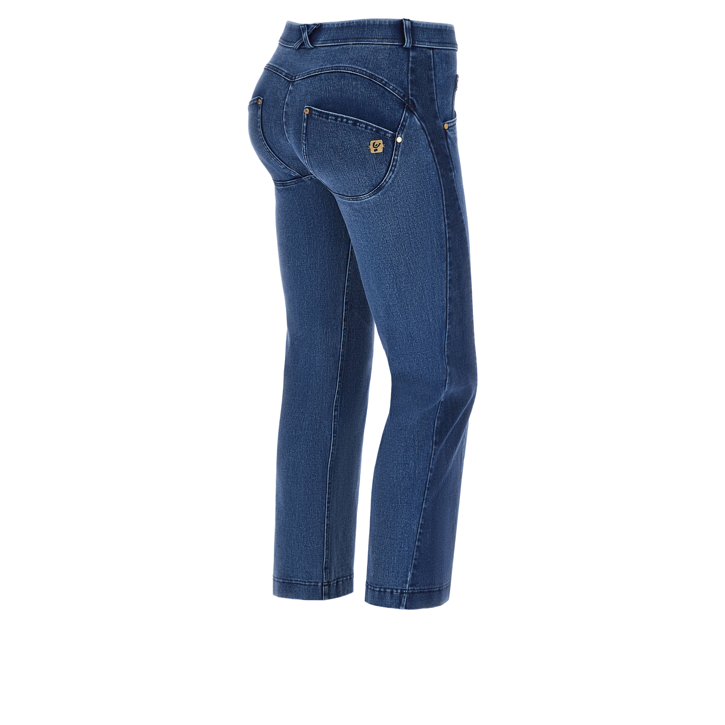 Freddy Jeans push up WR.UP® cropped inserto laterale in denim scuro Denim Blu Scuro-Blue Seams Donna Small