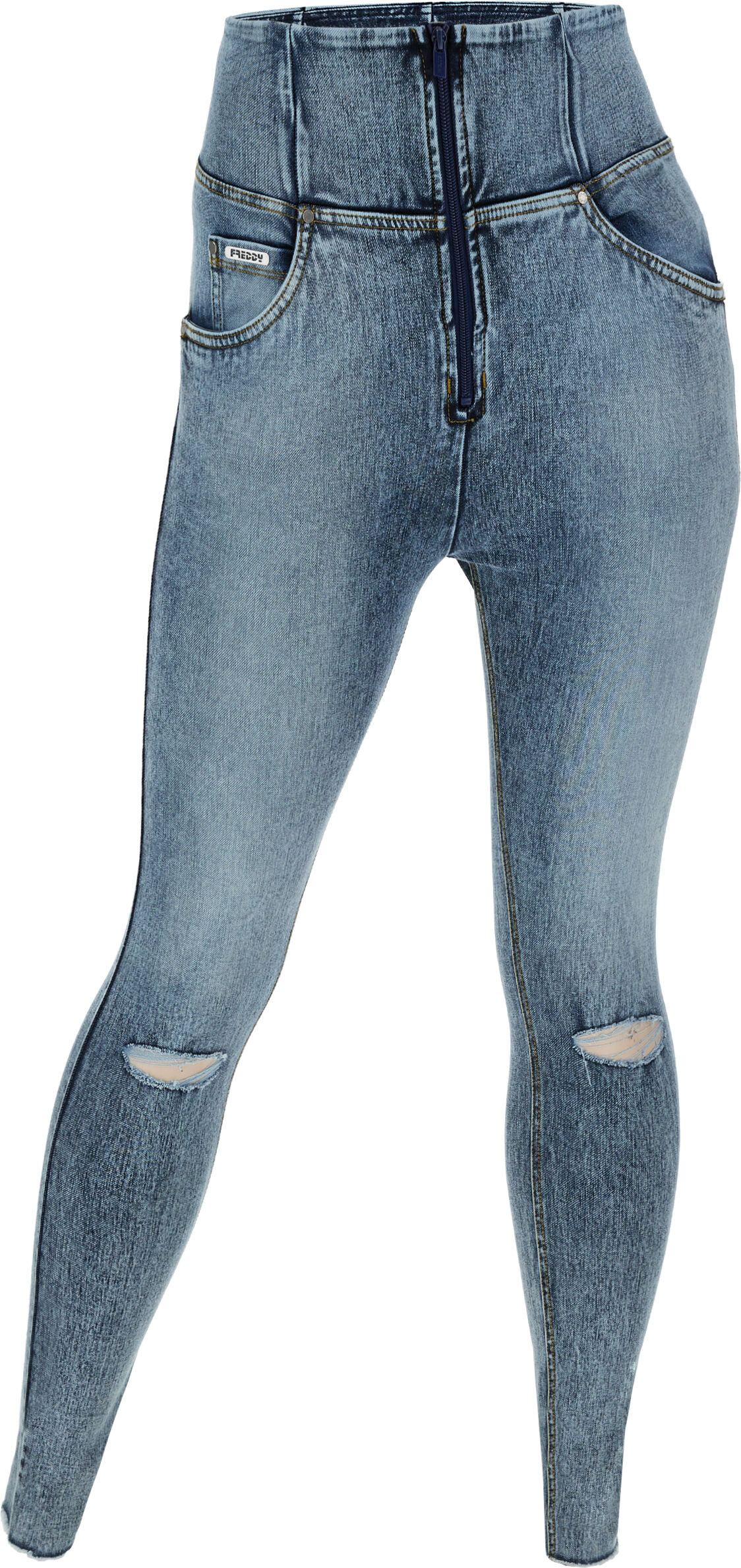 Freddy Jeans push up WR.UP® curvy denim navetta marble con strappi Jeans Slavato-Cuciture Gialle Donna Extra Large