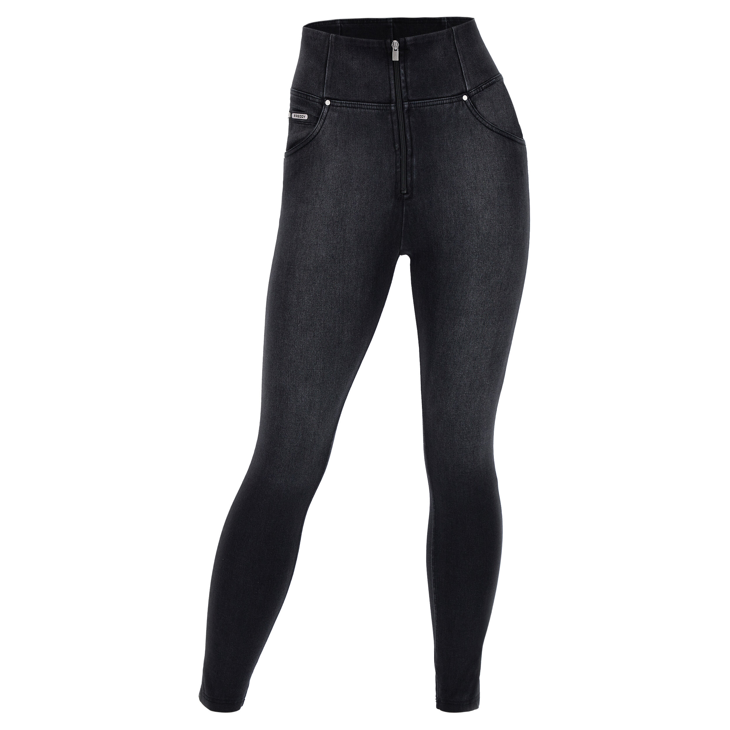 Freddy Jeans push up WR.UP® 7/8 curvy vita alta denim effetto used Jeans Nero-Cuciture In Tono Donna Extra Large