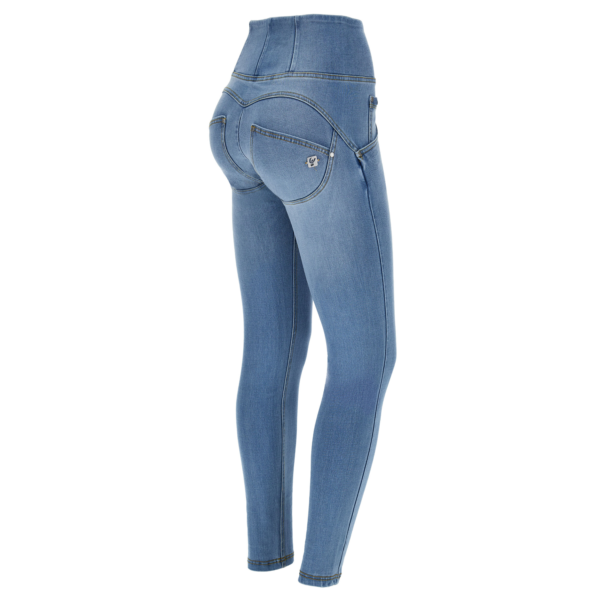 Freddy Jeans push up WR.UP® vita alta superskinny denim navetta ecologico Jeans Chiaro-Cuciture Gialle Donna Extra Large