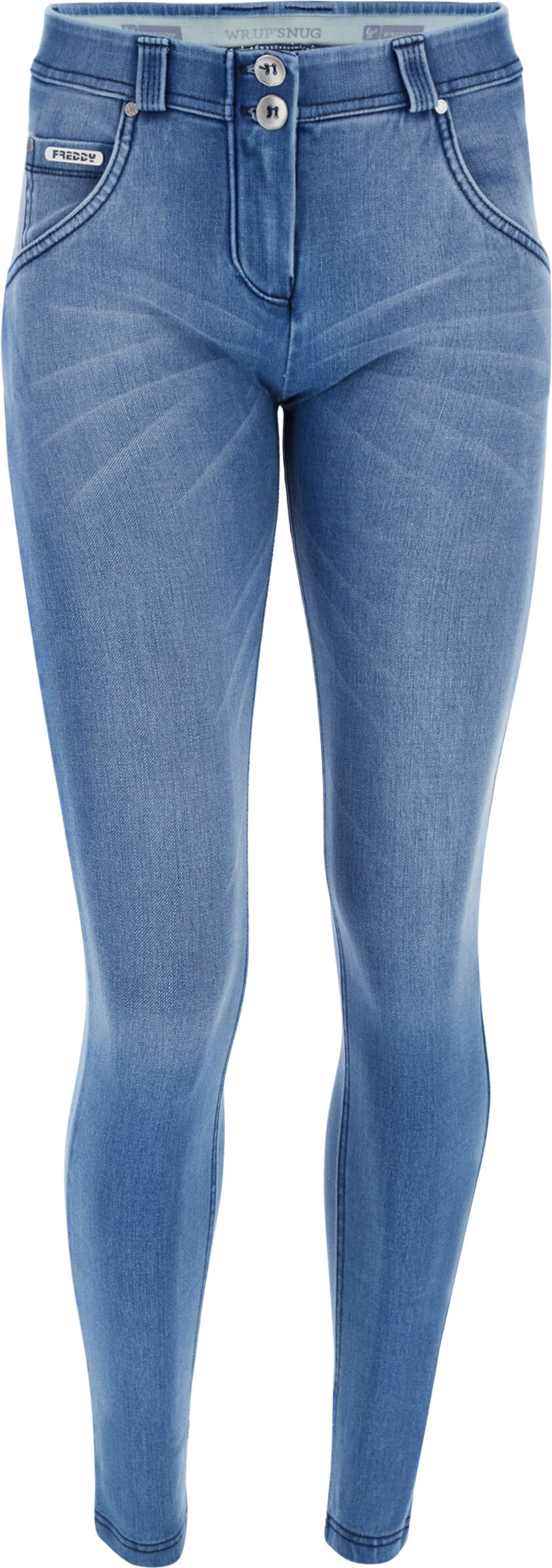 Freddy Jeans WR.UP® superskinny in denim navetta ecosostenibile effetto used Light Blue-Seams On Tone Donna Extra Small