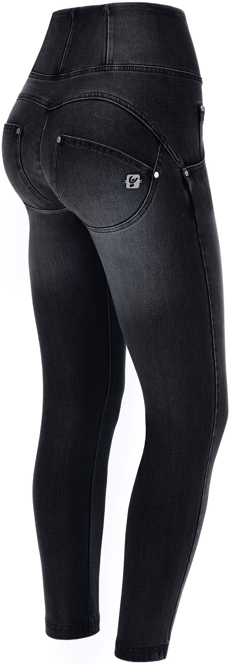 Freddy Jeans push up WR.UP® 7/8 superskinny effetto used vita alta Jeans Nero-Cuciture In Tono Donna Small