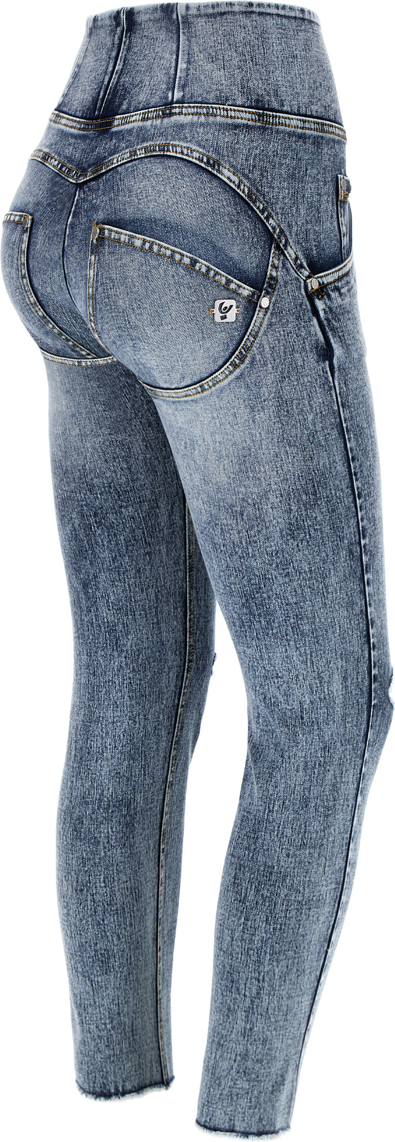 Freddy Jeans push up WR.UP® 7/8 superskinny denim effetto marble wash Jeans Slavato-Cuciture Gialle Donna Medium