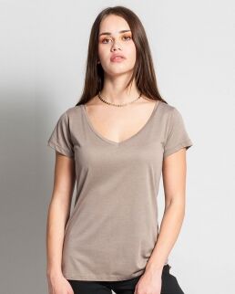 Vesti 100 Maglia donna modal collo V neutro o personalizzato