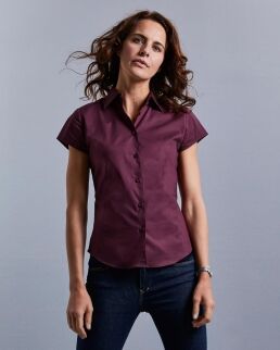 Russell 100 Camicia donna maniche corte stretch neutro o personalizzato