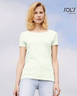 Sol's 100 T-shirt donna slim girocollo Martin neutro o personalizzato