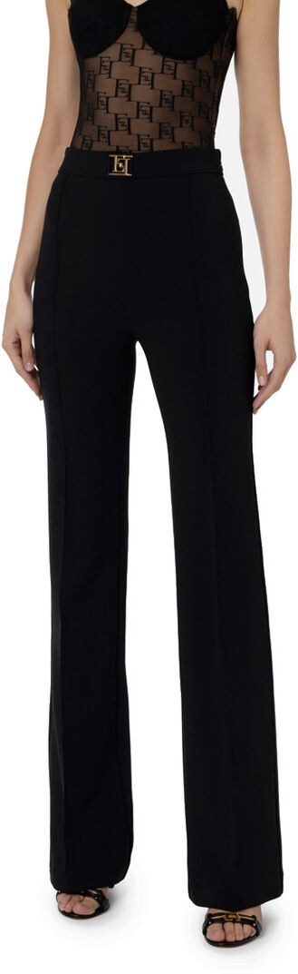 ELISABETTA FRANCHI PANTALONE PALAZZO IN CREPE STRETCH donna burro PAT1541E2 40