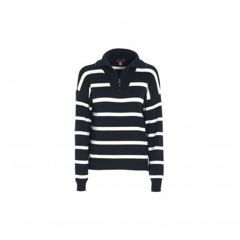 Slam Maglioncino mezza zip da donna Llyr navy/white XL