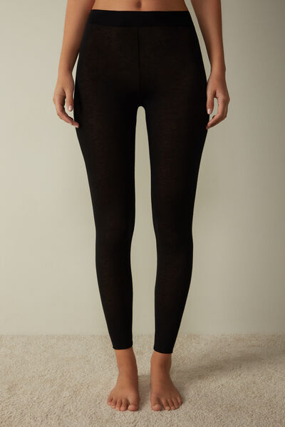 Intimissimi Leggings in Modal Ultralight con Cashmere Donna Nero Taglia M