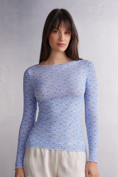 Intimissimi Maglia Scollo a Barchetta in Modal Ultralight con Cashmere Sweet Talking Donna Floreale Taglia M