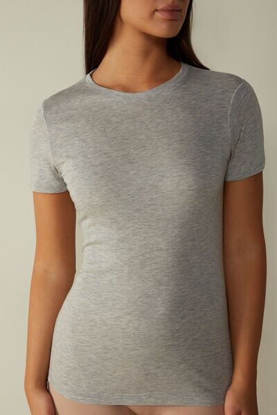 Intimissimi Maglia Manica Corta in Cotone Ultrafresh Donna Grigio Taglia S