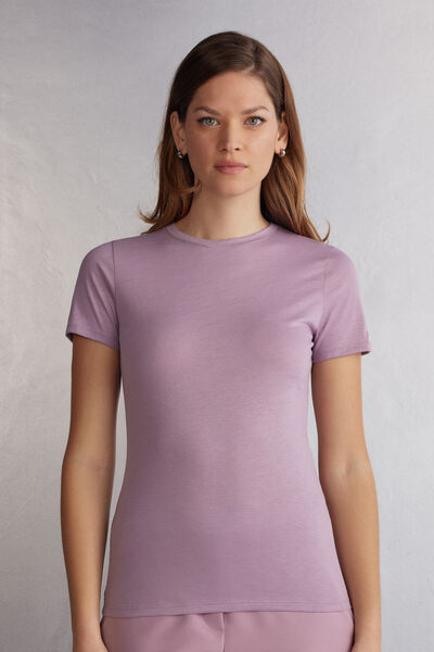 Intimissimi Maglia Manica Corta in Cotone Ultrafresh Donna Viola Taglia L