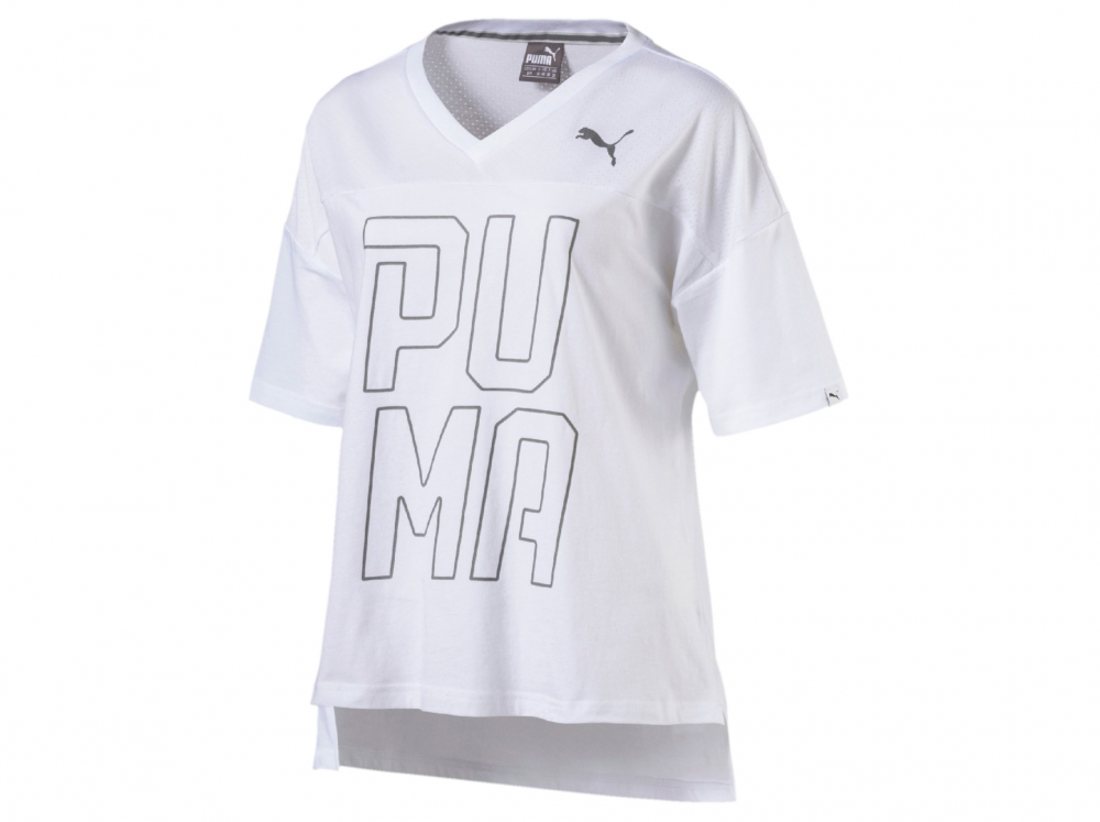 Puma T-Shirt Donna Mm Scollo V Bianco M