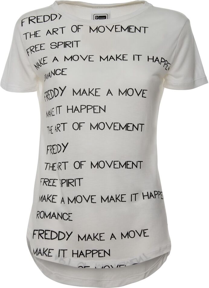 Freddy T-Shirt Donna Scritta Bianco L