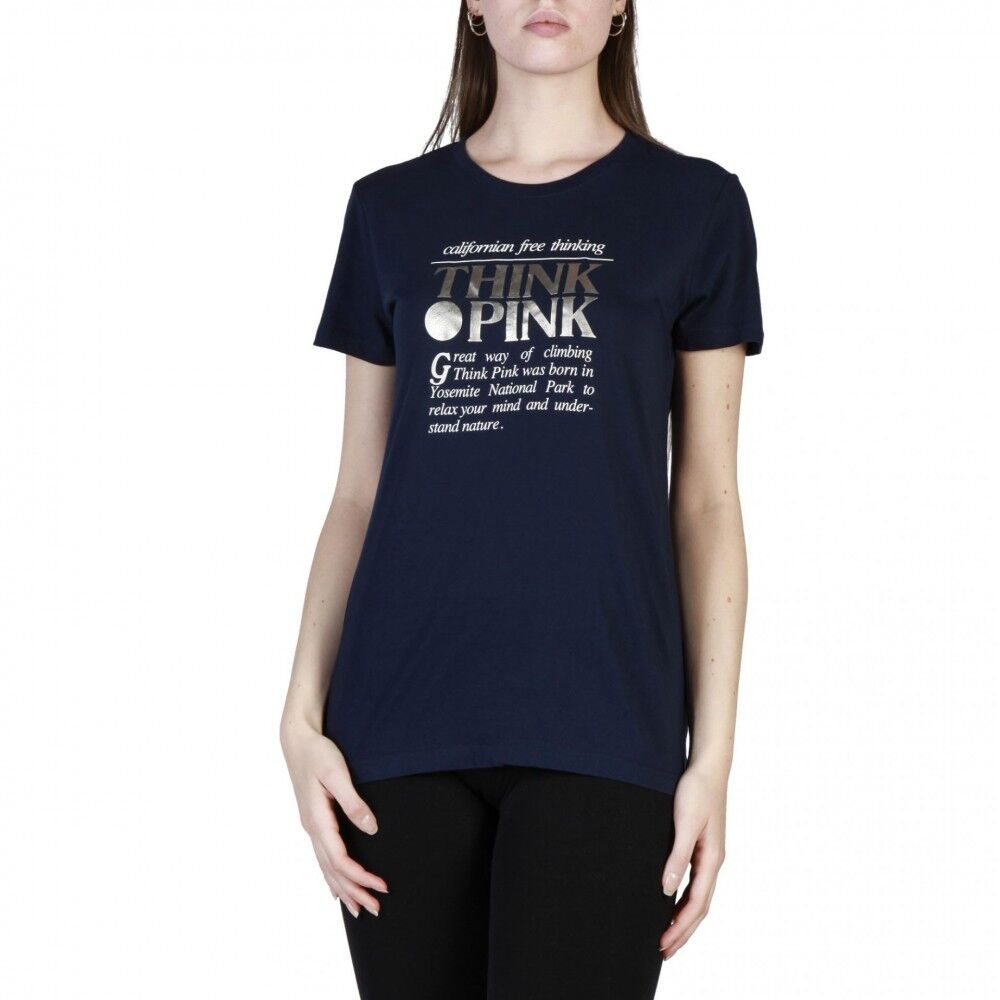 Think Pink T-Shirt Logo Donna Blu XL